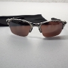 Image 1 : Vintage Oakley Half Wire Polarized Sunglasses Silver Frame Bronze Iridium 57-18 w/ Microfiber Bag
