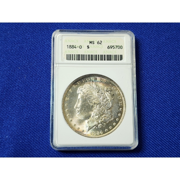 1884- O Morgan Silver Dollar ANACS MS 62