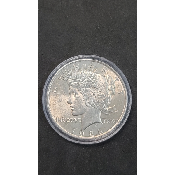 United States 1923 90% Silver Peace Dollar In Coin Capsule