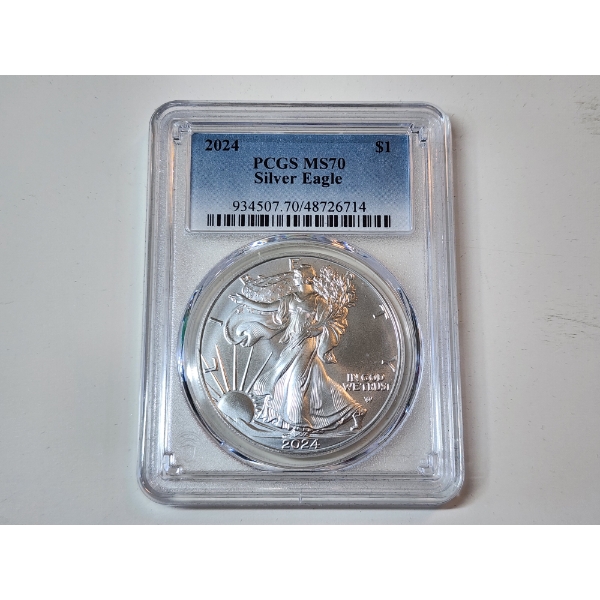 PCGS MS70 2024 American Silver Eagle 1 oz .999 Fine Silver 