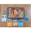 Image 1 : Vintage 90's Pokemon Charizard Tin With Many Pokemon Trading Cards Including Reverse Holos & Sleeves