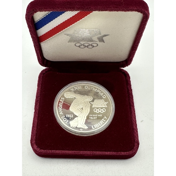 U.S. 1983 Olympic 90% Silver Dollar with Display Box