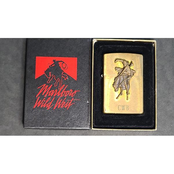 1994 Zippo Marlboro Promotional Bucking Bronco Brass Lighter