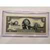 Image 1 : 2003 United States Jefferson INDIANA $2.00 Bill In Hard Case Holder - Mint Condition - RARE