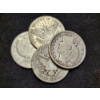 Image 1 : $2.00 Face Value in 90% Silver Barber Half Dollars - 4 Assorted Condition Coins