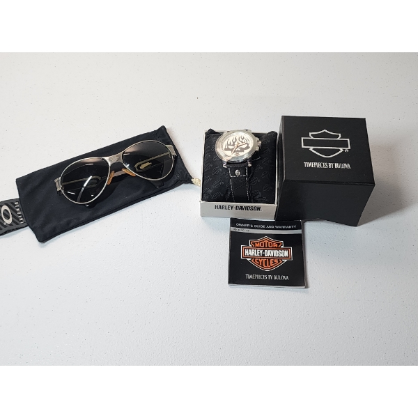 New in Box Harley Davidson Watch & Harley Davidson Sunglasses With Cloth Case