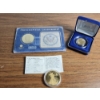 Image 1 : Lot of (3) U.S. Commemorative / Copy Coins - Gold Plated - See Description! 