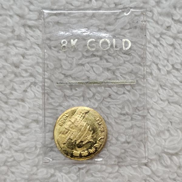 8k Gold Miniature Replica of a 1986 Chinese Gold Panda Coin (3/8 Inch Diameter)