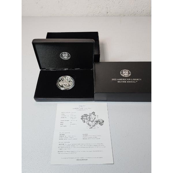 2022 American Liberty Silver Medal - 1 Troy oz .999 Fine Silver Proof Coin in Display Box with CoA