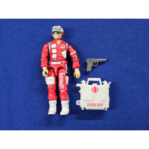 Vintage G.I. Joe 1986 - Joe Lifeline (Rescue Trooper) w/ Rescue Bag & Gun