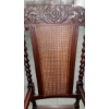Image 10 : Important Antique Intricately Worked Tall Cane Seat & Backed Wooden Arm Chair 2nd of 2 Offered 