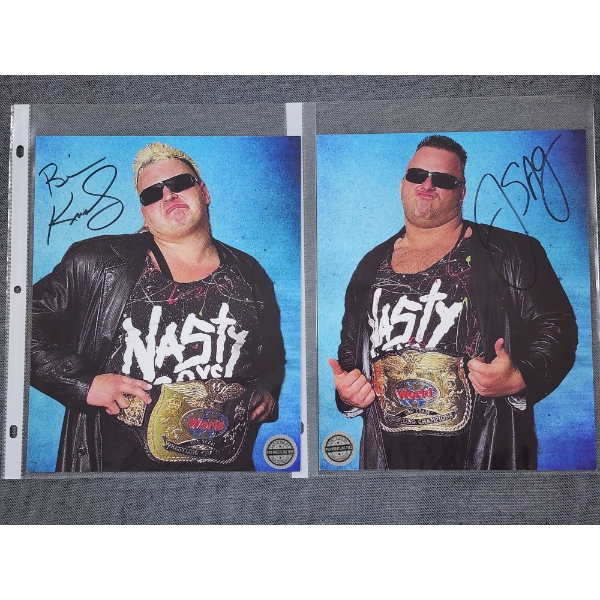 Autographed Pair of Pro Wrestling Tag Team Nasty Boys 8" X 10" Photographs Certified 