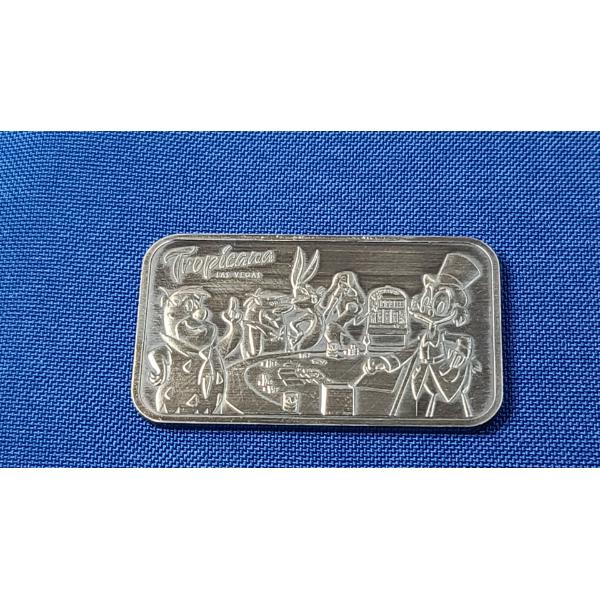 All-Chips 1 oz .999 Fine Silver Bar With Antique Finish- Tropicana, Las Vegas