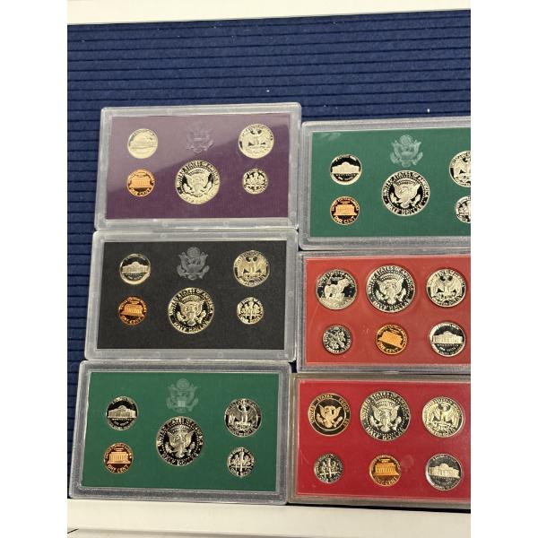United States Proof Sets - 2 Mint Sets - FV $6.46 - 1985 - 1983 -1995 - 1982 - 1980 - 1994 - Liberty