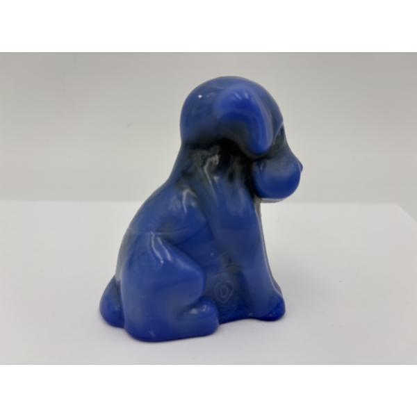 Adorable Degenhart Glass Dog Figurine - Blue Jay - ~2.5 inches