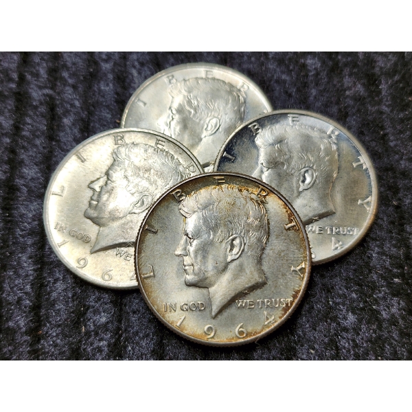 $2.00 Face Value In Assorted 90% Silver United States Kennedy Half Dollars!