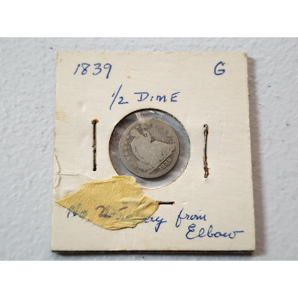United States 1839 Seated Liberty 90% Silver Half Dime 