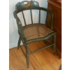 Image 2 : Patriotic Decorated Round Wooden Parlor Chair With Cane Seat