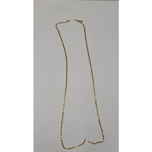 10K Yellow Gold Twisted Rope Necklace (Broken) - Weight: 10.0g