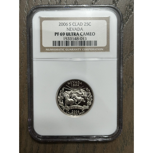 NGC PF69 Ultra Cameo 2006-S Clad State Quarter - Nevada