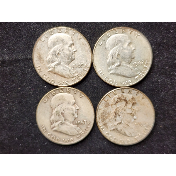 $2 Face Value in 90% Silver Benjamin Franklin Half Dollars