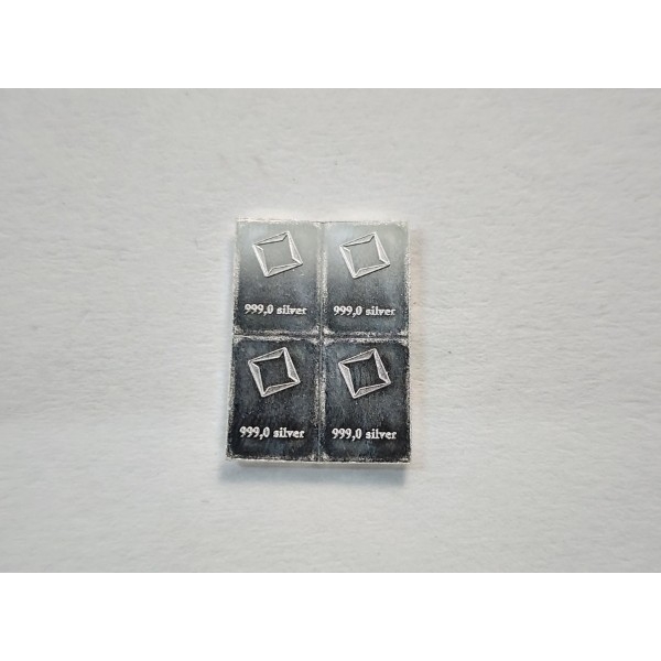 4 - Valcambi Fine Silver 999.0 Bars Weighing 1 Gram Each ~ 4 TOTAL GRAMS .999 FINE SILVER