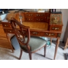 Image 1 : Unique Fantastic Example! - Ladies Personal Secretary Desk  & Chair - Hand Painted - Inlay - Leather