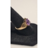 Image 3 : 14K Yellow Gold Women's Ring With Amethyst - Size 6 - Weight: 4.4g