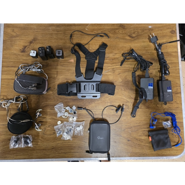 Electronics Bundle incl (2) Bose Headphones, Go Pro Harness, Microsoft Surface Chargers and More