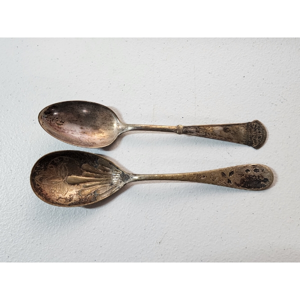 Two Vintage Sterling Silver Spoons TW: 45.9g