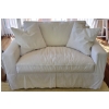 Image 1 : White Slip Cover Love Seat 56x36