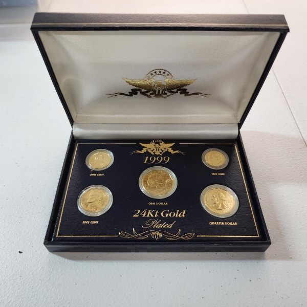 1999 24k Gold-Plated U.S. Mint 5-Coin Set 