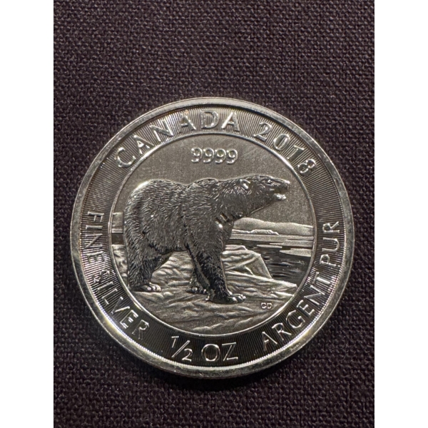 2018 Royal Canadian Mint 1/2 Troy Ounce .9999 Fine Silver Coin - Mint Condition