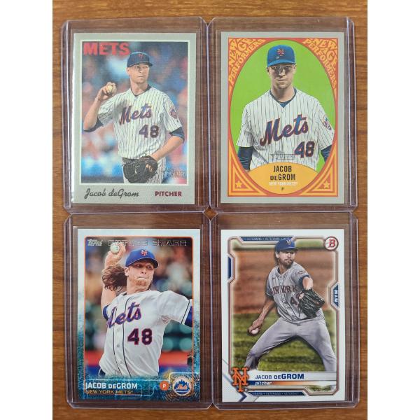 Lot of Four Assorted Topps Jacob DeGrom Baseball Cards