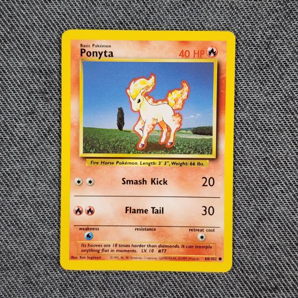 Ponyta 60/102 Vintage Base Set Pokemon Trading Card in Near Mint Condition!