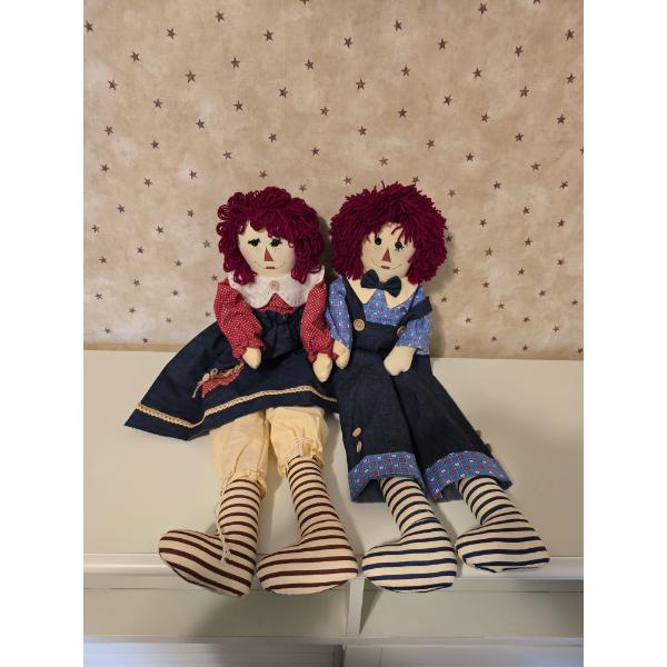 Raggedy Anne and Andy Dolls - 32" Long