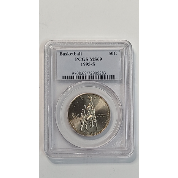 PCGS 1995-S MS69 Atlanta Olympic Basketball Commemorative Clad Half Dollar