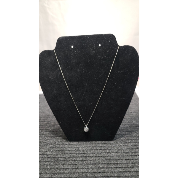 14K White Gold Diamond Necklace Featuring (7) .25 Carat Round Stones 1.75 Carats - 2.8 Grams