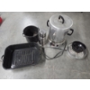 Image 1 : Enterprise 58 Cup Percolator Urn, Stanley Thermos, 18''x12'' & 9'' Enamelware Pans