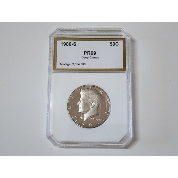 PCI Graded PR69 Deep Cameo 1980-S Kennedy Half Dollar