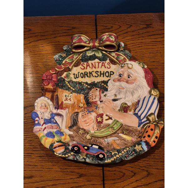 FITZ & FLOYD  Santa Tray / Platter 11" by 9.5" - Nice