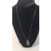 Image 1 : Vintage 14K Gold Tri-Color Gold Heart 19" Necklace With Diamond Accents - Weight: 3.8g
