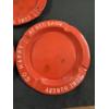 Image 2 : 3 - Red Barn Restaurant Metal Ash Trays - 4 1/2" Wide - Out Of Business In The 80's