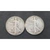 Image 1 : U.S 1937 & 1937-D Walking Liberty 90% Silver Half Dollars - Face Value: $1.00