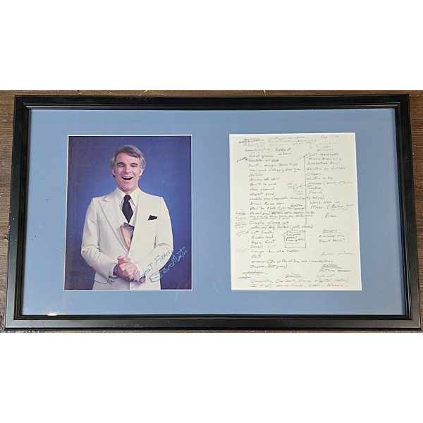 Steve Martin Autographed Picture signed Best Fishes and Set List - Custom Framed - 13 3/4 x 23 1/8