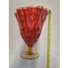 Image 3 : Fabulous Condition Mid Century Vintage Amberina Art Glass Stunning Footed Candy Dish & Handkerchief 