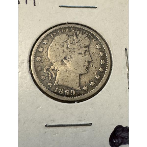 1899 United States Barber Silver Quarter - Excellent Coin
