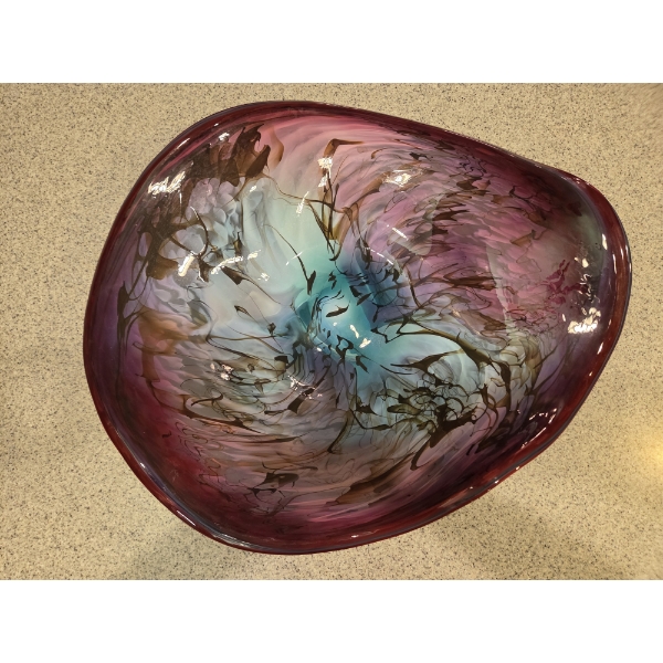 Incredible 2ftx23" Glass Handmade Bowl