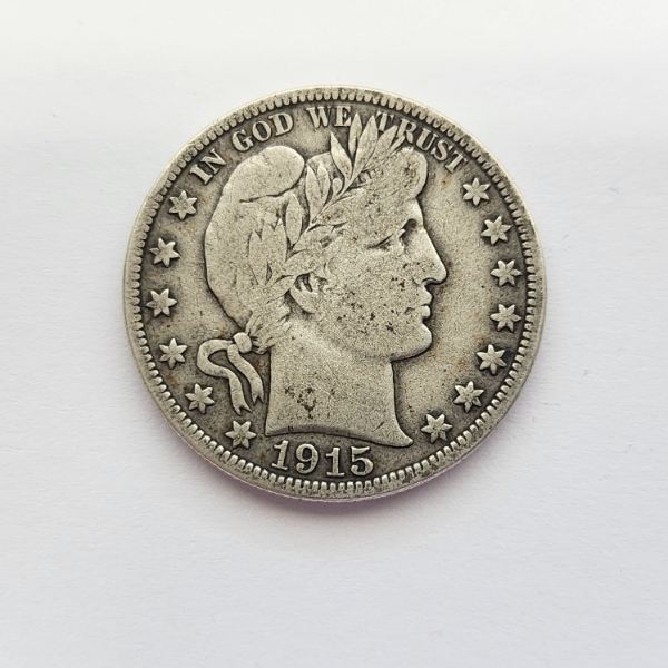 KEY DATE! *Mintage 138,000* United States 1915-P Barber Half Dollar - 90% Silver 