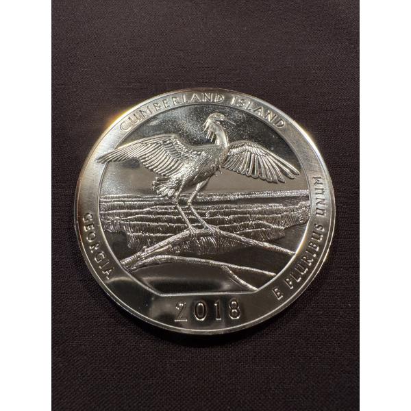2018 Cumberland Islands Georgia 5 Ounce .999 Fine Silver Large Coin - Mint Condition